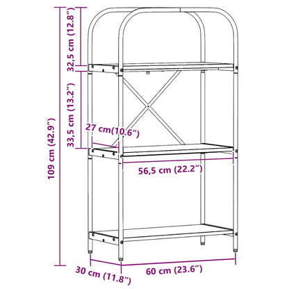 Boekenkast Oudhout 60 x 30 x 109 cm Bewerkt hout