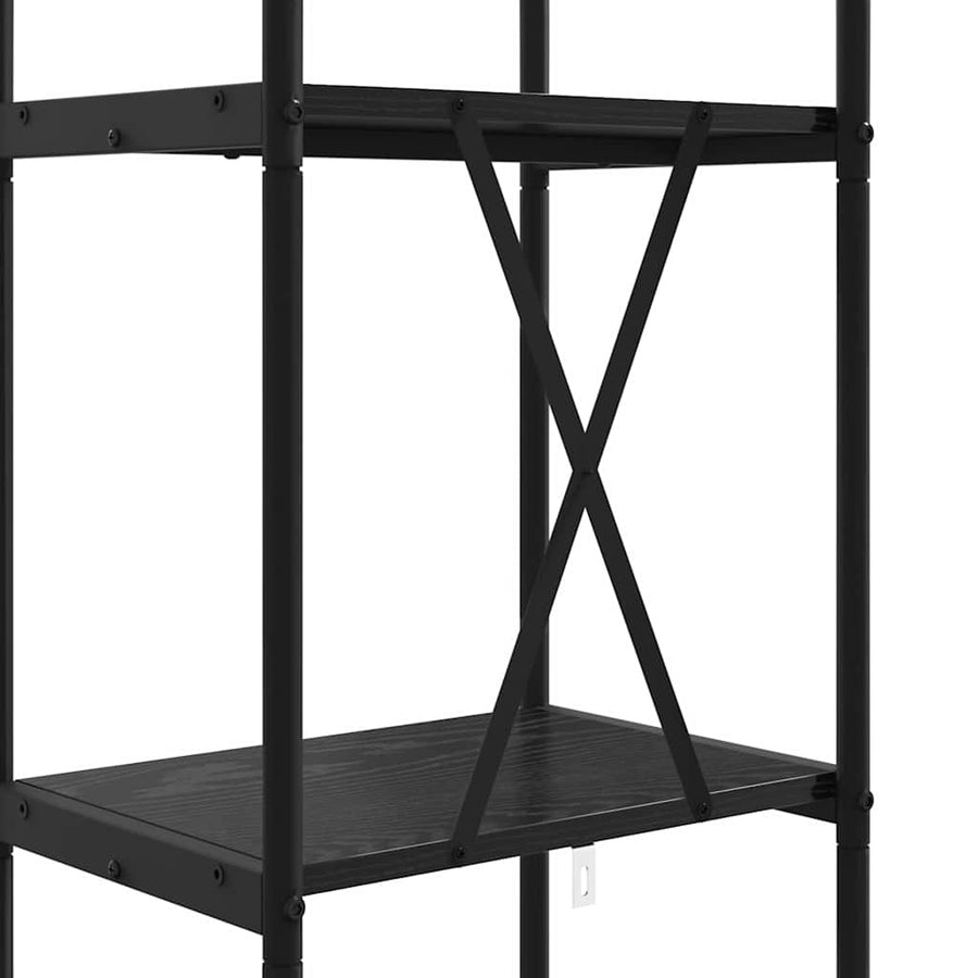 Boekenkast Zwart Eiken 40 x 30 x 183 cm Bewerkt hout