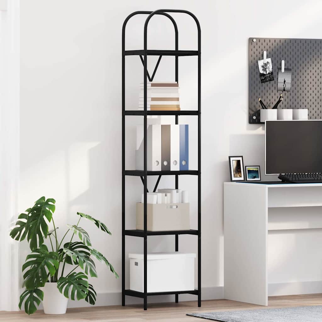 Boekenkast Zwart Eiken 40 x 30 x 183 cm Bewerkt hout