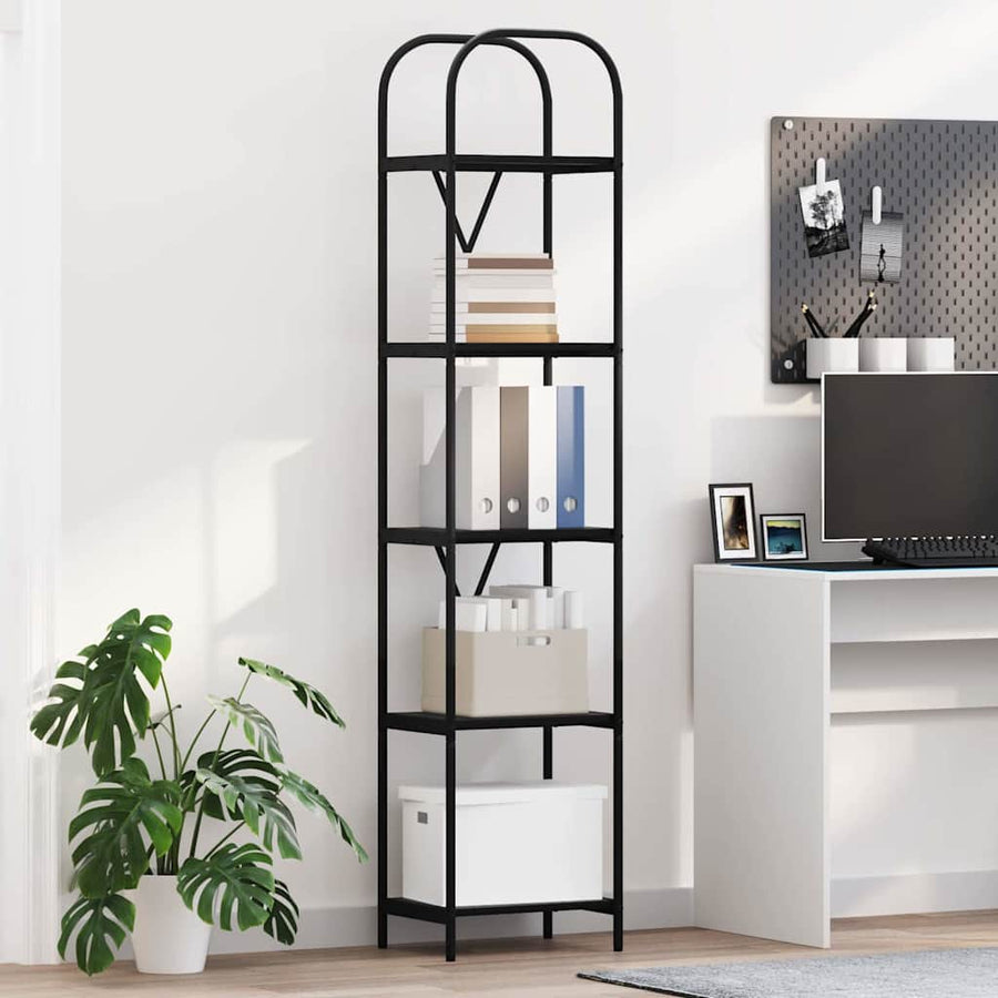 Boekenkast Zwart Eiken 40 x 30 x 183 cm Bewerkt hout