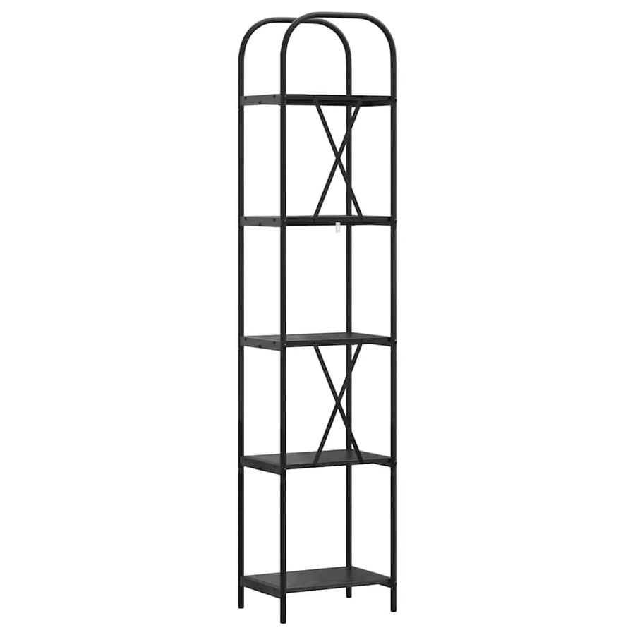 Boekenkast Zwart Eiken 40 x 30 x 183 cm Bewerkt hout