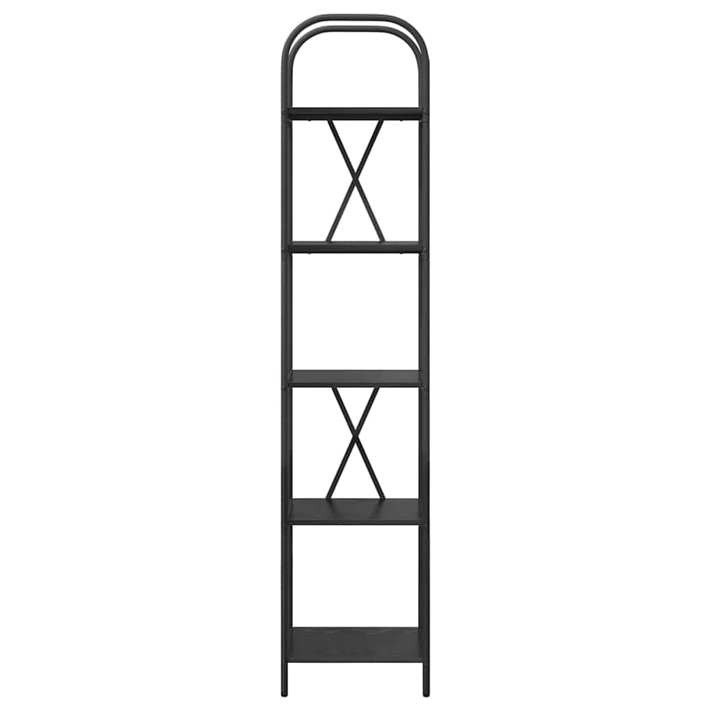 Boekenkast Zwart Eiken 40 x 30 x 183 cm Bewerkt hout