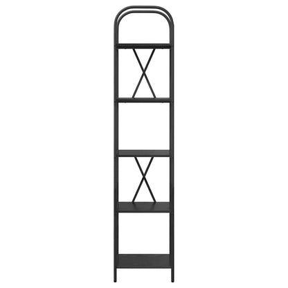 Boekenkast Zwart Eiken 40 x 30 x 183 cm Bewerkt hout