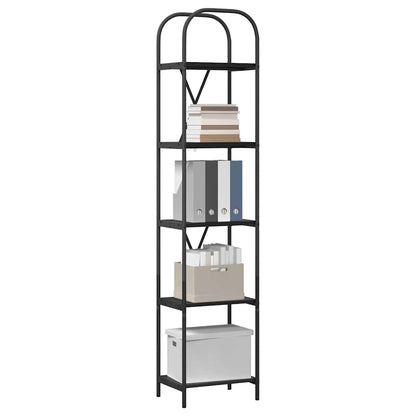 Boekenkast Zwart Eiken 40 x 30 x 183 cm Bewerkt hout