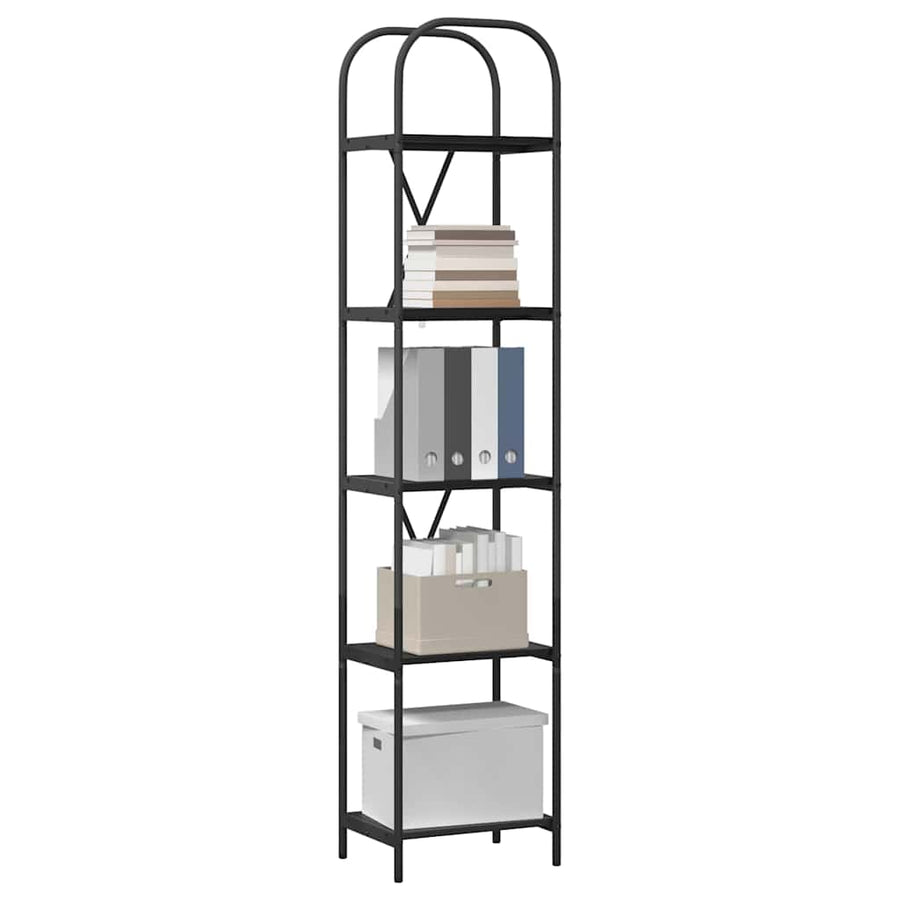 Boekenkast Zwart Eiken 40 x 30 x 183 cm Bewerkt hout