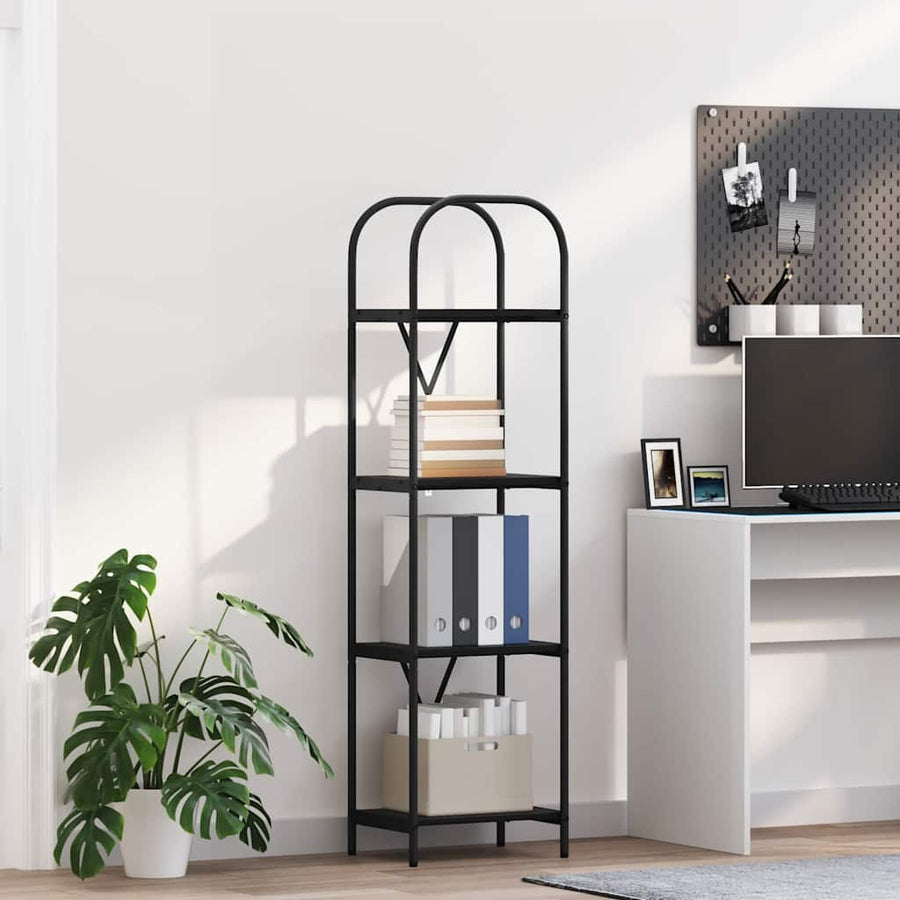 Boekenkast Zwart eiken 40 x 30 x 146 cm Bewerkt hout