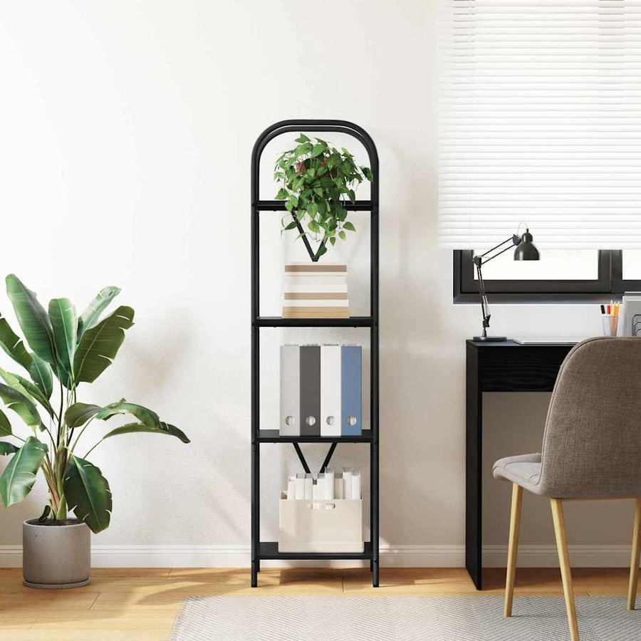 Boekenkast Zwart eiken 40 x 30 x 146 cm Bewerkt hout