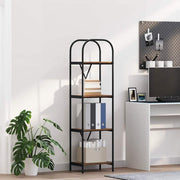 Boekenkast 40x30x146 cm bewerkt hout gerookt eiken
