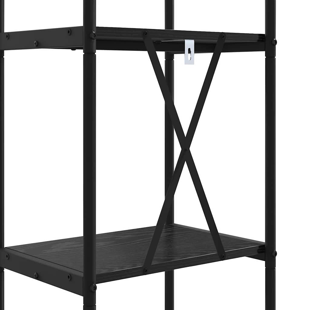 Boekenkast Zwart Eiken 40 x 30 x 109 cm Bewerkt hout