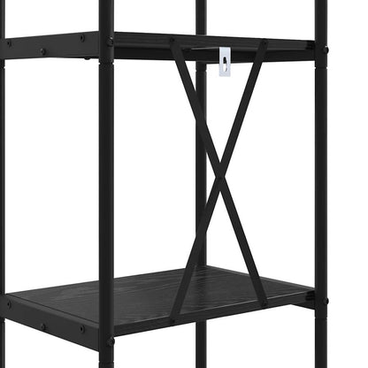 Boekenkast Zwart Eiken 40 x 30 x 109 cm Bewerkt hout