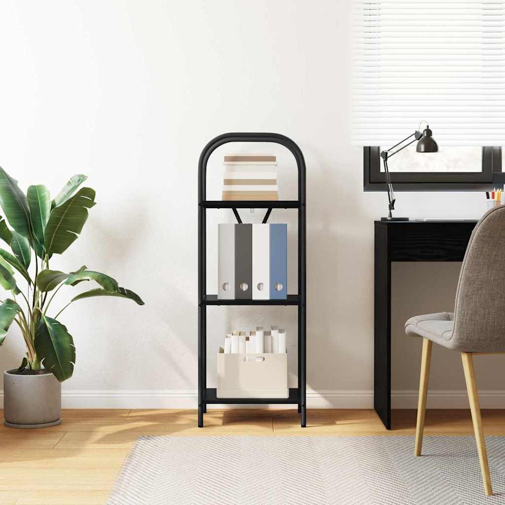 Boekenkast Zwart Eiken 40 x 30 x 109 cm Bewerkt hout