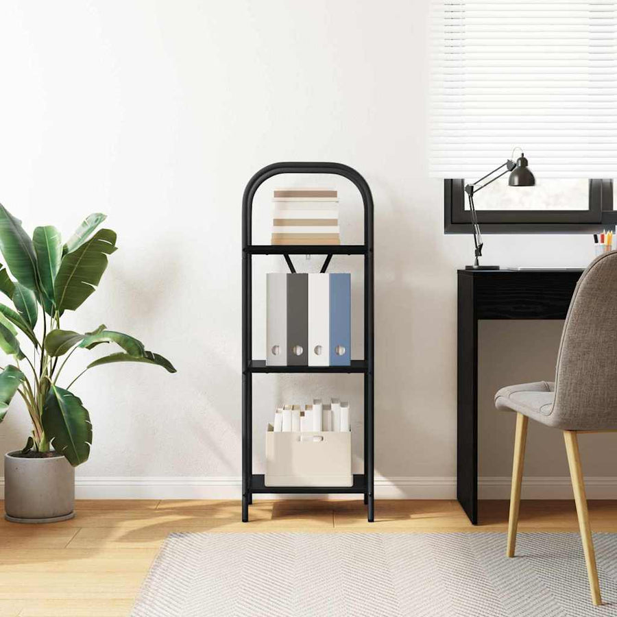 Boekenkast Zwart Eiken 40 x 30 x 109 cm Bewerkt hout