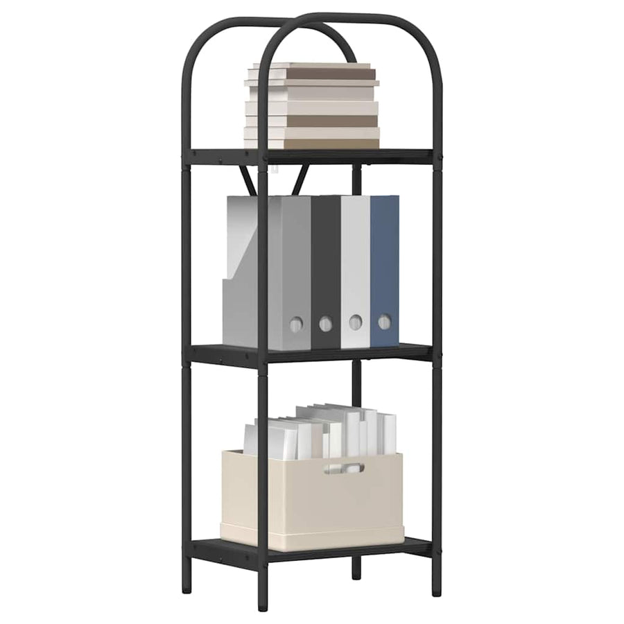 Boekenkast Zwart Eiken 40 x 30 x 109 cm Bewerkt hout