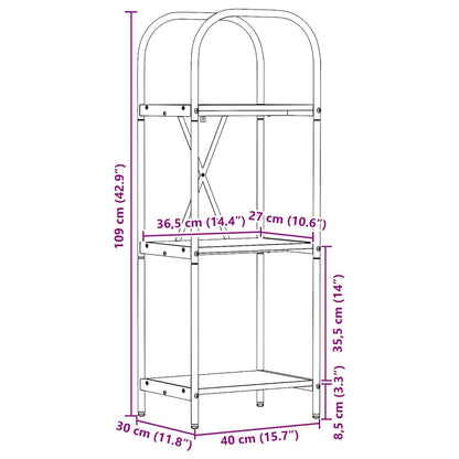Boekenkast Zwart Eiken 40 x 30 x 109 cm Bewerkt hout