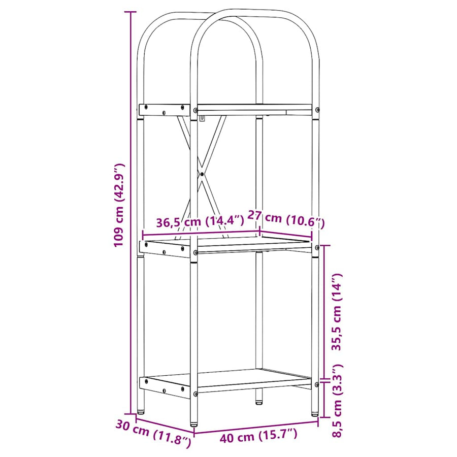 Boekenkast Sonoma Eiken 40 x 30 x 109 cm Bewerkt hout