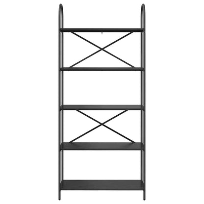 Boekenkast Zwart Eiken 80 x 30 x 183 cm Bewerkt hout