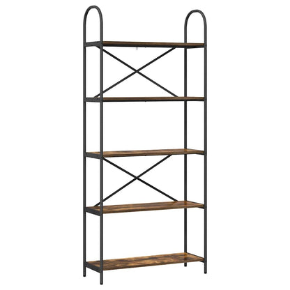 Boekenkast Gerookt eiken 80 x 30 x 183 cm Bewerkt hout