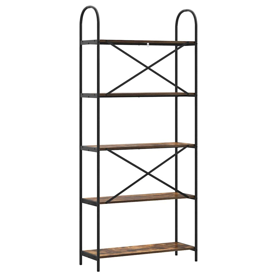 Boekenkast Gerookt eiken 80 x 30 x 183 cm Bewerkt hout