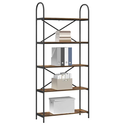 Boekenkast Gerookt eiken 80 x 30 x 183 cm Bewerkt hout