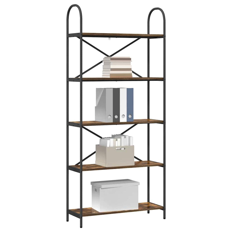 Boekenkast Gerookt eiken 80 x 30 x 183 cm Bewerkt hout