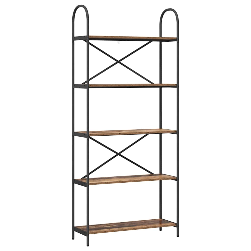 Boekenkast Oudhout 80 x 30 x 183 cm Bewerkt hout