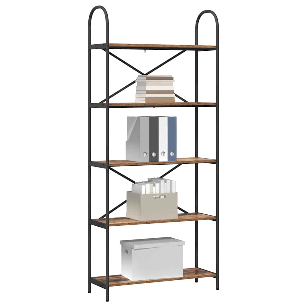 Boekenkast Oudhout 80 x 30 x 183 cm Bewerkt hout
