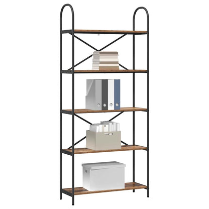 Boekenkast Oudhout 80 x 30 x 183 cm Bewerkt hout