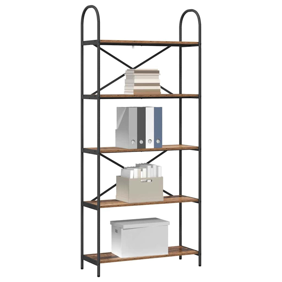 Boekenkast Oudhout 80 x 30 x 183 cm Bewerkt hout