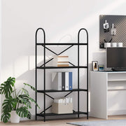 Boekenkast 80x30x146 cm zwart eiken bewerkt hout