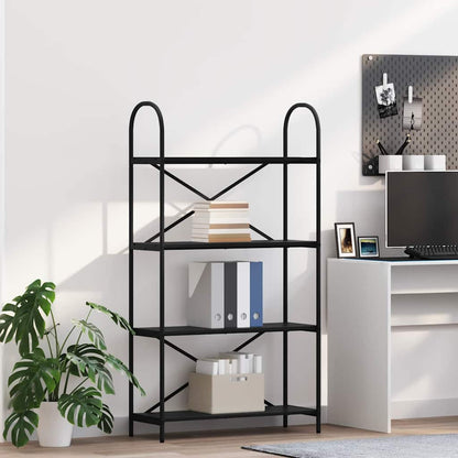 Boekenkast Zwart Eiken 80 x 30 x 146 cm Bewerkt hout