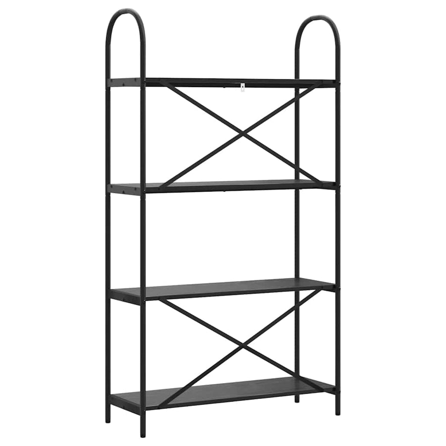 Boekenkast Zwart Eiken 80 x 30 x 146 cm Bewerkt hout
