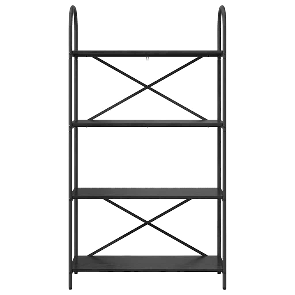 Boekenkast Zwart Eiken 80 x 30 x 146 cm Bewerkt hout