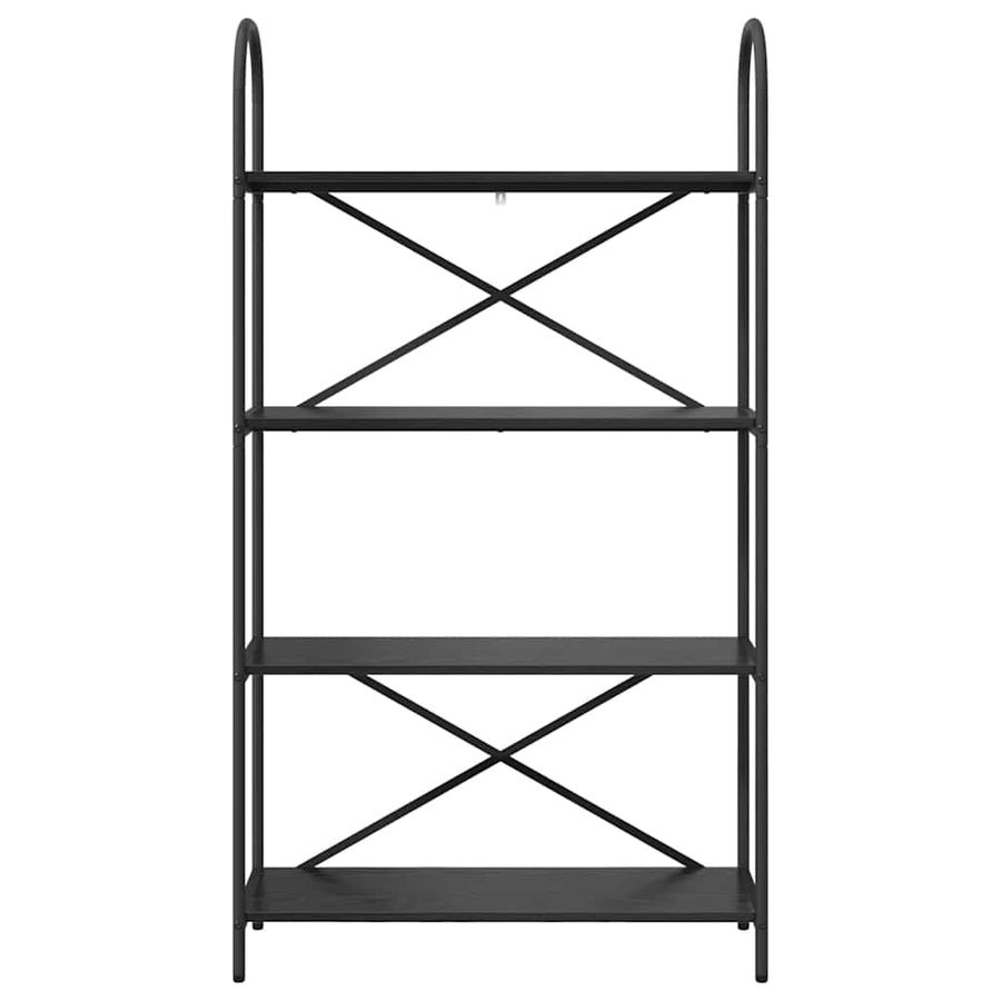 Boekenkast Zwart Eiken 80 x 30 x 146 cm Bewerkt hout