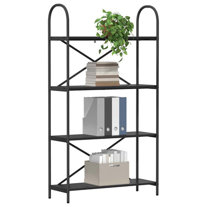 Boekenkast Zwart Eiken 80 x 30 x 146 cm Bewerkt hout