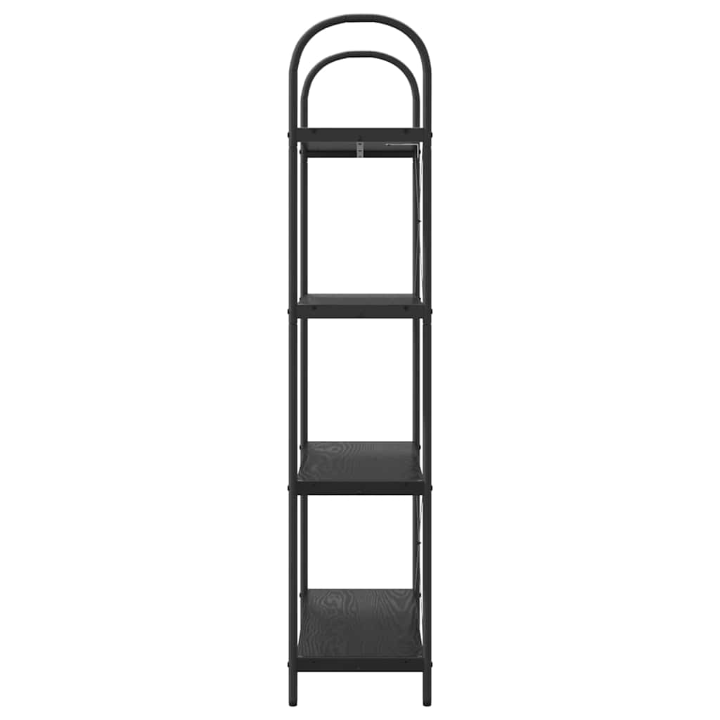 Boekenkast Zwart Eiken 80 x 30 x 146 cm Bewerkt hout