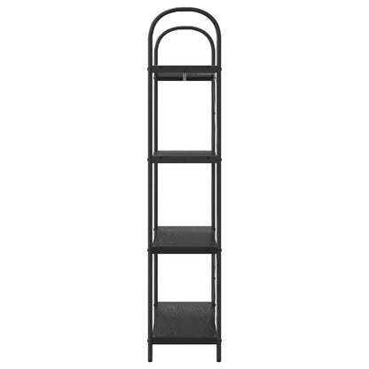 Boekenkast Zwart Eiken 80 x 30 x 146 cm Bewerkt hout
