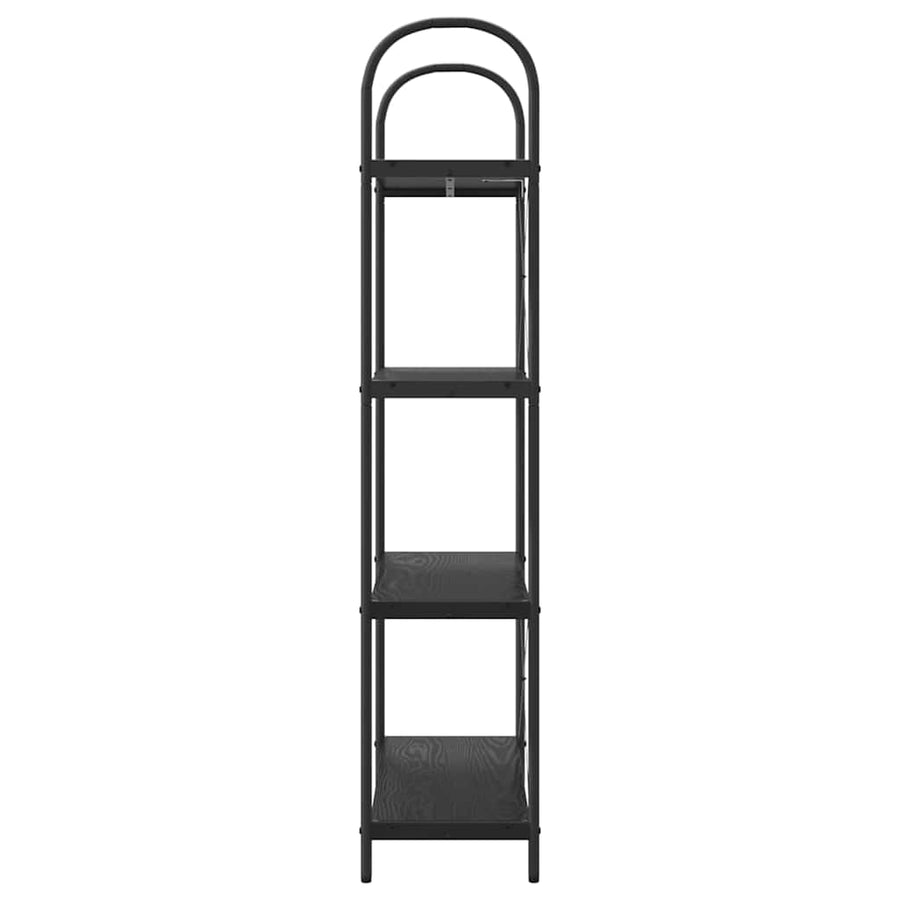 Boekenkast Zwart Eiken 80 x 30 x 146 cm Bewerkt hout