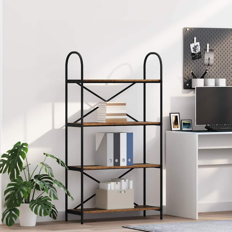 Boekenkast Oudhout 80 x 30 x 146 cm Bewerkt hout