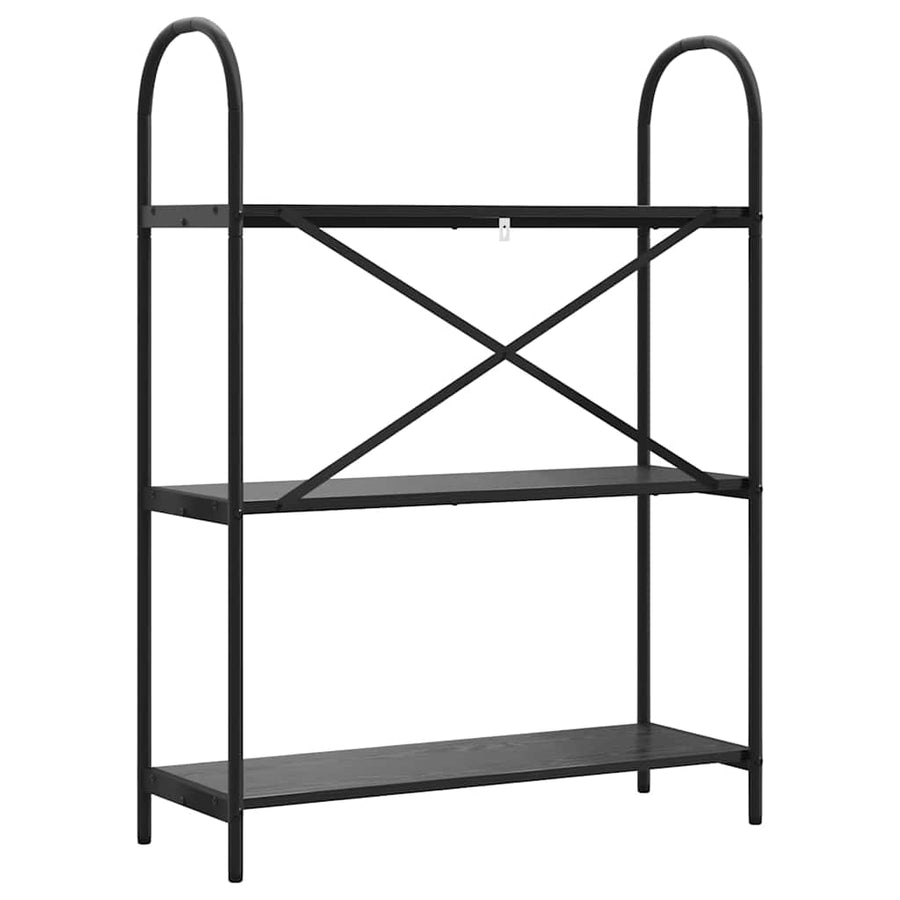 Boekenkast Zwart Eiken 80 x 30 x 109 cm Bewerkt hout