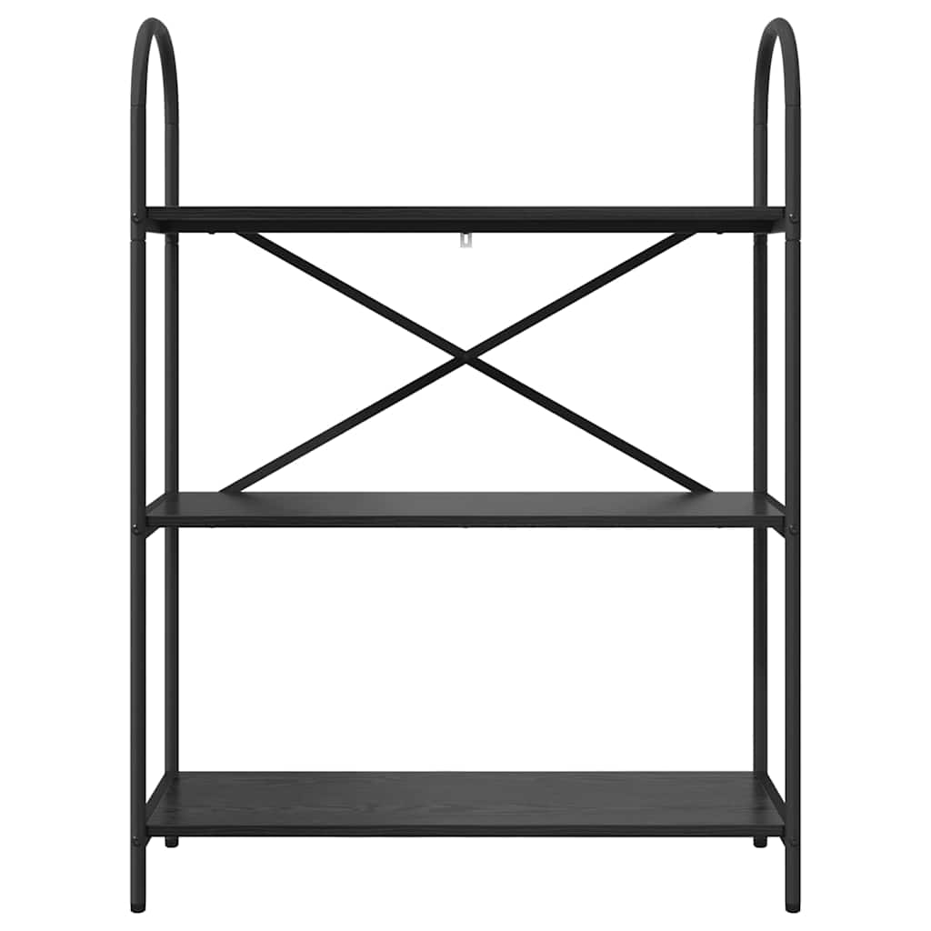 Boekenkast Zwart Eiken 80 x 30 x 109 cm Bewerkt hout