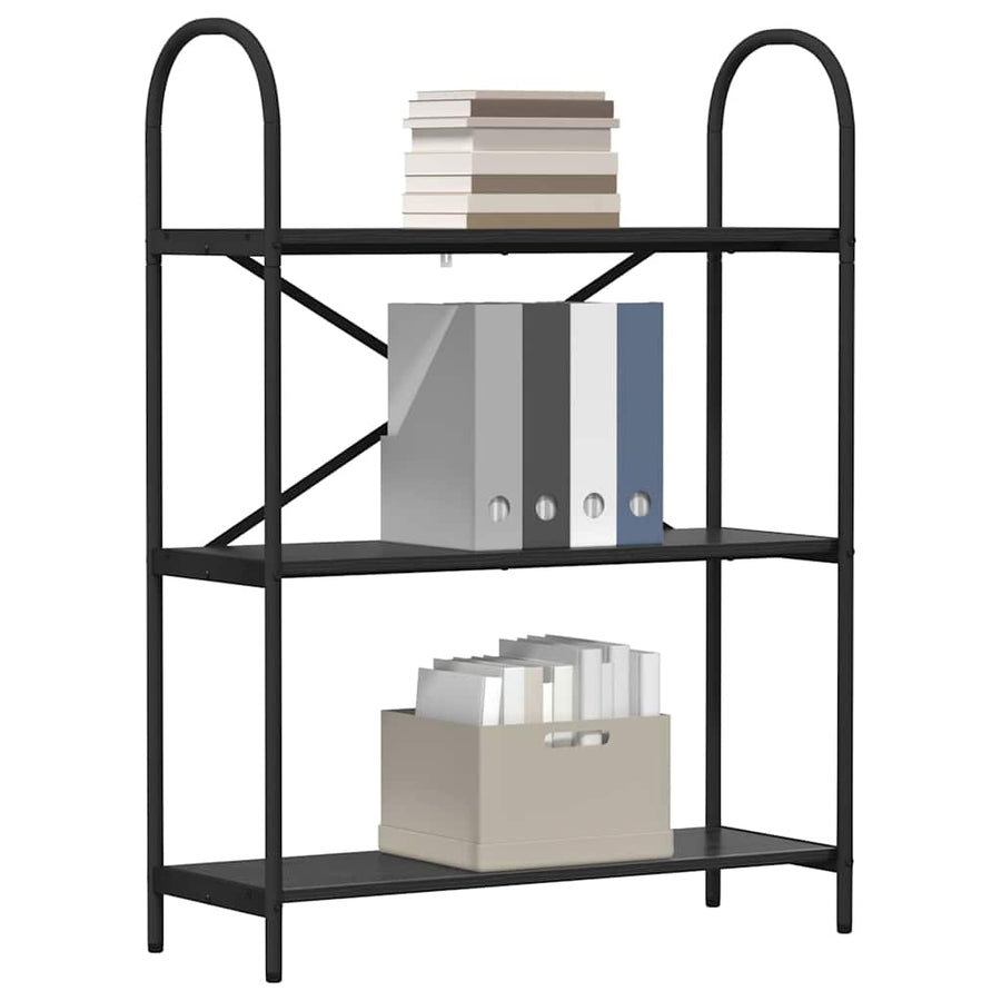Boekenkast Zwart Eiken 80 x 30 x 109 cm Bewerkt hout