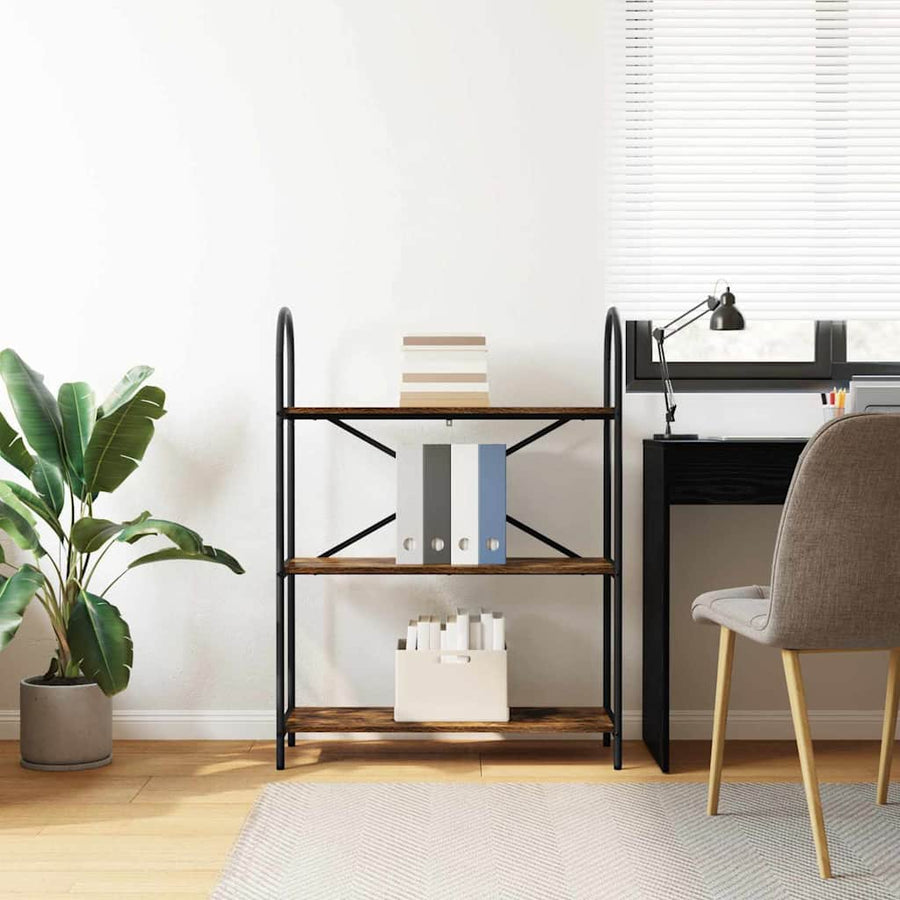 Boekenkast Gerookt eiken 80 x 30 x 109 cm Bewerkt hout
