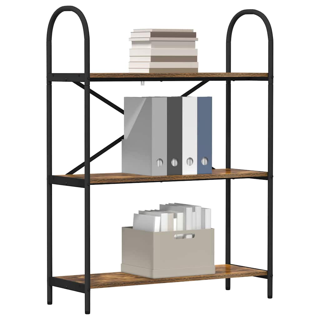 Boekenkast Gerookt eiken 80 x 30 x 109 cm Bewerkt hout