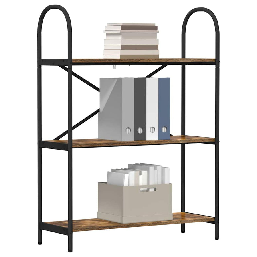 Boekenkast Gerookt eiken 80 x 30 x 109 cm Bewerkt hout