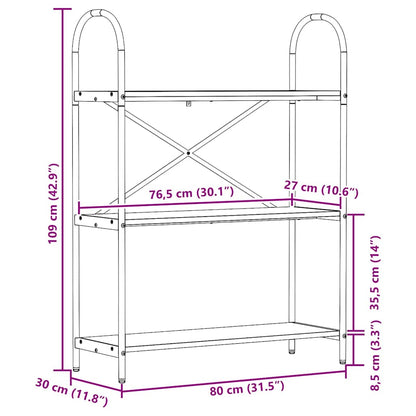 Boekenkast Gerookt eiken 80 x 30 x 109 cm Bewerkt hout