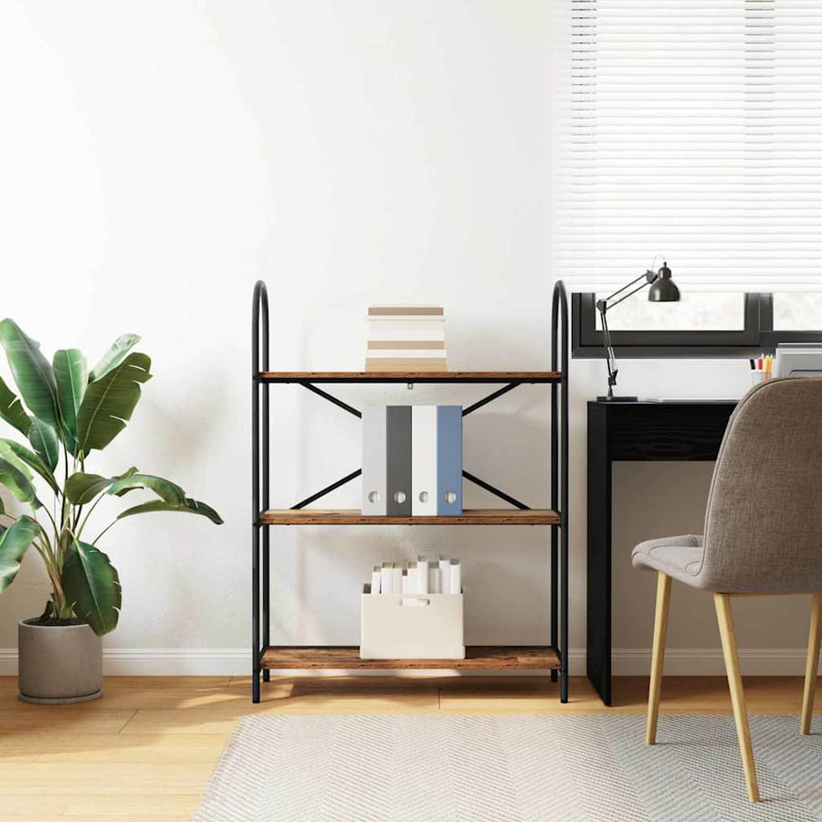 Boekenkast Oudhout 80 x 30 x 109 cm Bewerkt hout