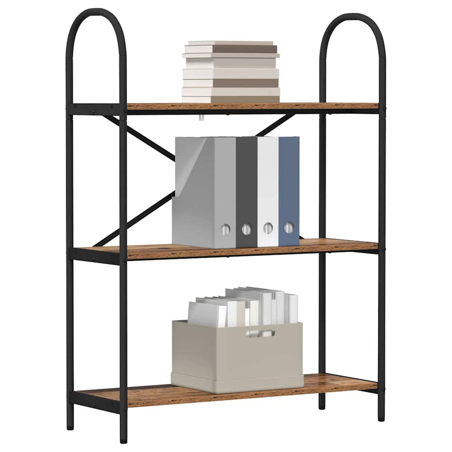 Boekenkast Oudhout 80 x 30 x 109 cm Bewerkt hout