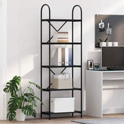 Boekenkast 60x30x183 cm zwart eiken bewerkt hout