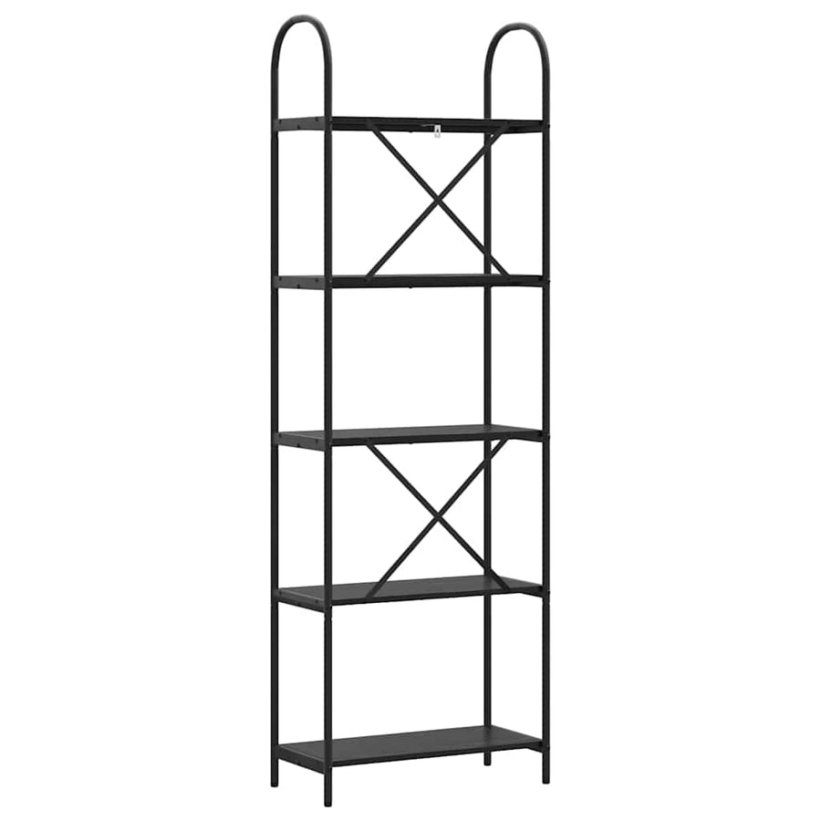 Boekenkast Zwart Eiken 60 x 30 x 183 cm Bewerkt hout