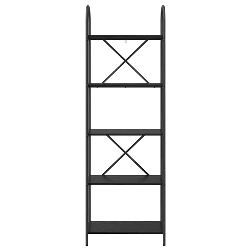 Boekenkast Zwart Eiken 60 x 30 x 183 cm Bewerkt hout